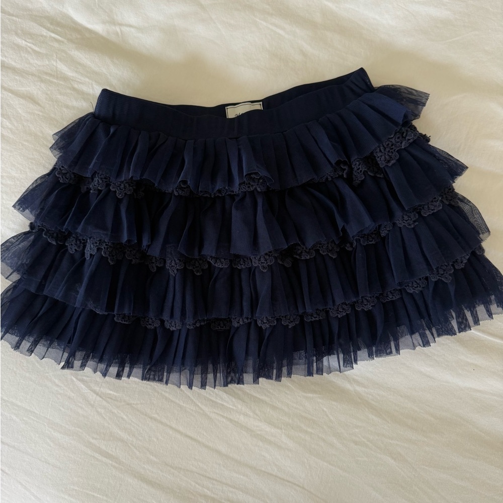 Mayoral Girls Navy Tiered Ruffle Mini Skirt